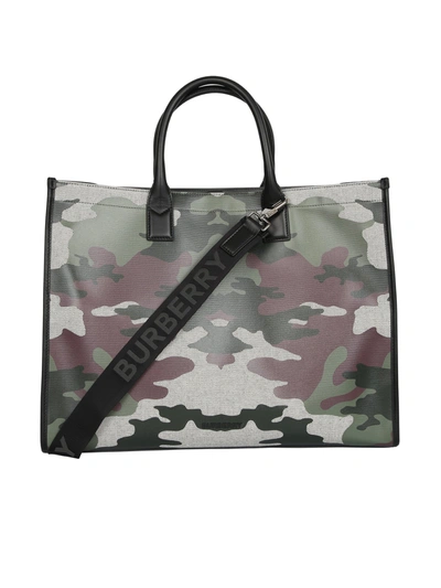Burberry Camouflage Shopper Tote Bag In Multi