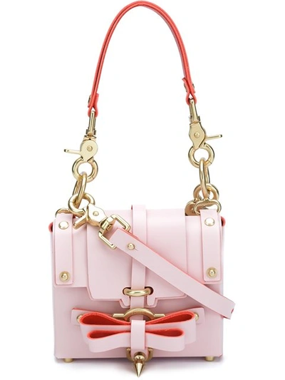 Niels Peeraer Small Bow Buckle Leather Top Handle Bag In Pink