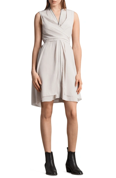 Allsaints Jayda Silk Dress In Champagne Pink ModeSens