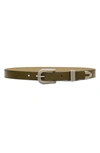 Rag & Bone Ventura Leather Belt In Olive