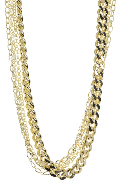 Rivka Friedman Multi Chain Layered Collar Necklace In 18k Gold Clad