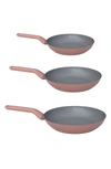 Berghoff International Leo 3-piece Non-stick Fry Pan Set In Pink