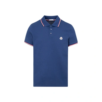 Moncler Classic Polo T-shirt In Blue