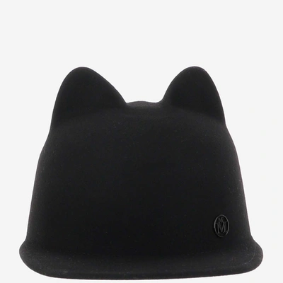 Maison Michel Jamie Ears Hat In Black