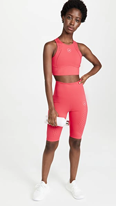 Adidas By Stella Mccartney Truepurpose Perforated Recycled Stretch Shorts In Pink
