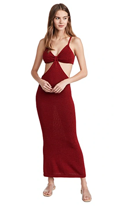 Cult Gaia Serenita Knit Dress In Fuxia Cotton In Red