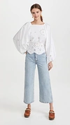 Ganni Gathered Leopard-print Organic Cotton-poplin Blouse