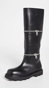 Marni Zip-off Panel Leather Knee-high Boots