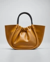 Proenza Schouler Large Ruched Smooth Leather Tote Bag In Tapenade