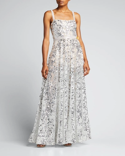 Bronx And Banco Midnight Silver Sequin Gown