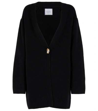 Galvan Womens Black Oversized Wool And Cashmere-blend Cardigan M