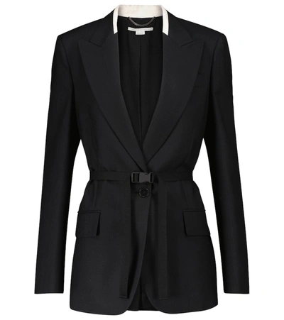 Stella Mccartney Single-breasted Belted Blazer In Black