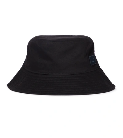 Acne Studios Cotton Twill Bucket Hat In Black