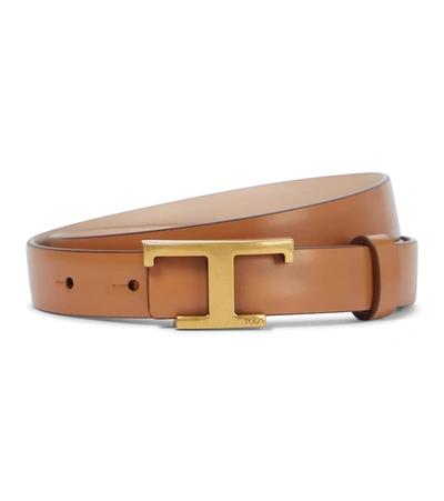 Tod's Reversible Logo Leather Belt In Multicoloured