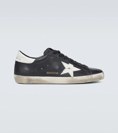 Golden Goose Super-star Distressed-effect Trainers In Black