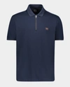 Paul & Shark Organic Cotton Piqué Polo With Iconic Badge In Blue