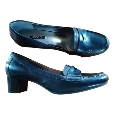 Pre-owned Ecco Leather Flats In Black