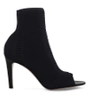 Gianvito Rossi Vires 105 Peep-toe Perforated Stretch-knit Sock Boots In Black