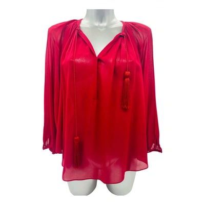 Pre-owned Talitha Silk Blouse In Burgundy