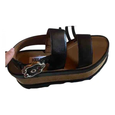Pre-owned Kenzo Leather Sandal In Black