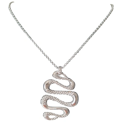 Pre-owned Just Cavalli Long Necklace In Silver