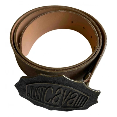 Pre-owned Just Cavalli Leather Belt In Camel
