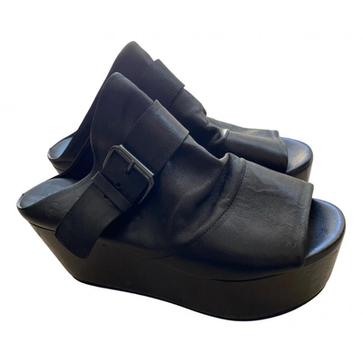 Pre-owned Marsèll Leather Mules & Clogs In Black