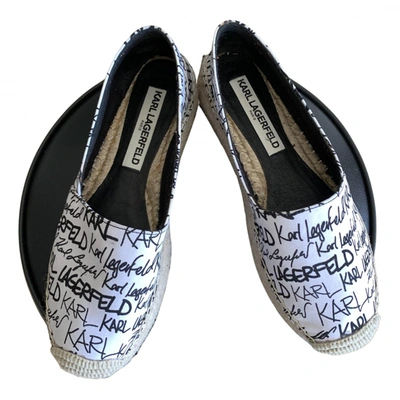 Pre-owned Karl Lagerfeld Cloth Espadrilles In White