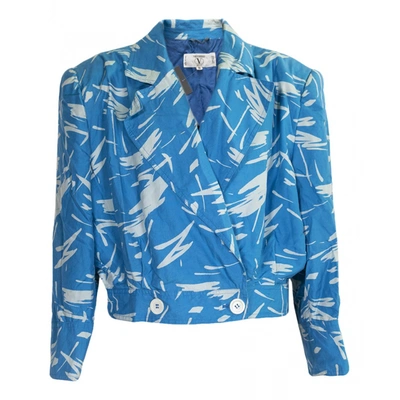 Pre-owned Valentino Silk Short Vest In Blue