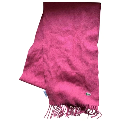 Pre-owned Lacoste Wool Scarf In Pink