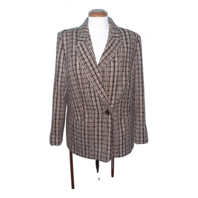 Pre-owned Marina Rinaldi Wool Short Vest In Brown