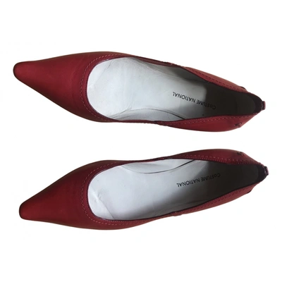Pre-owned Costume National Leather Ballet Flats In Red