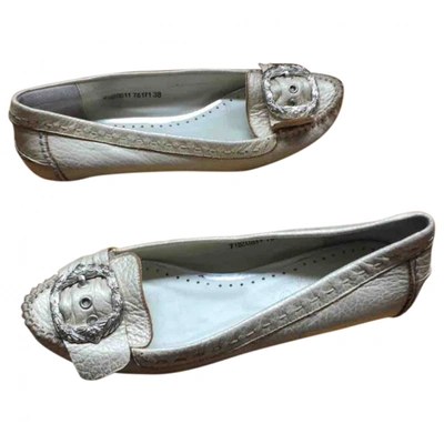 Pre-owned Bimba Y Lola Leather Ballet Flats In Gold