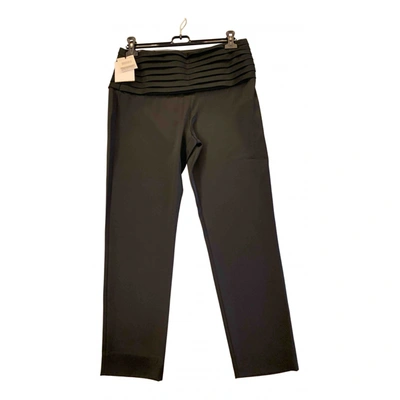 Pre-owned Moschino Silk Slim Pants In Black