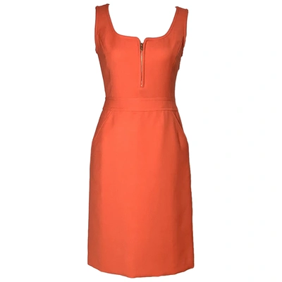 Pre-owned Tory Burch Wool Mid-length Dress In Orange