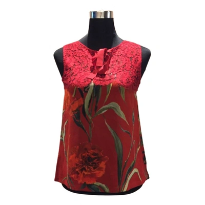 Pre-owned Dolce & Gabbana Red Viscose Top