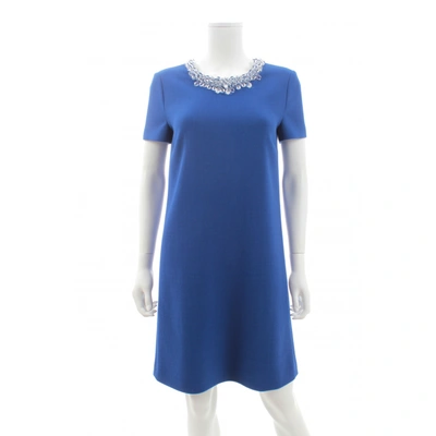 Pre-owned Moschino Wool Dress In Blue