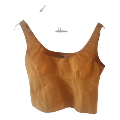 Pre-owned Moschino Silk Camisole In Yellow