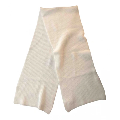 Pre-owned Helmut Lang Wool Scarf In White