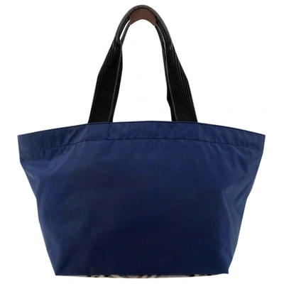 Pre-owned Burberry Cloth Handbag In Blue