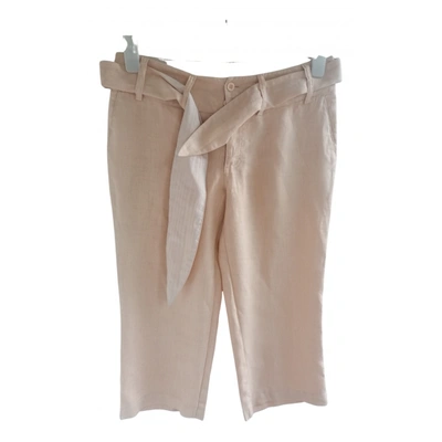 Pre-owned Woolrich Linen Trousers In Beige