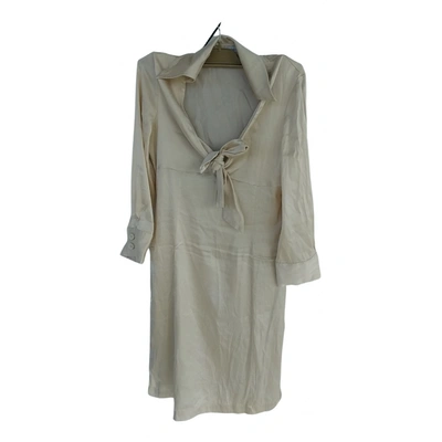 Pre-owned L'autre Chose Silk Mid-length Dress In White