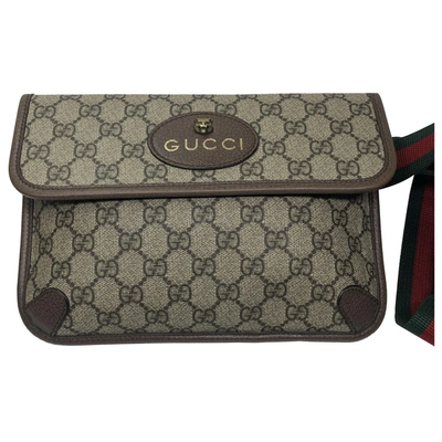 Pre-owned Gucci Cloth Crossbody Bag In Beige