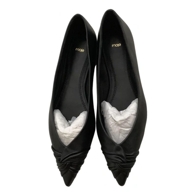 Pre-owned Maje Spring Summer 2021 Leather Ballet Flats In Black