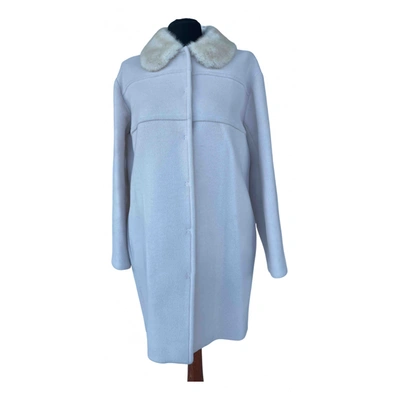 Pre-owned Tara Jarmon Wool Coat In Ecru
