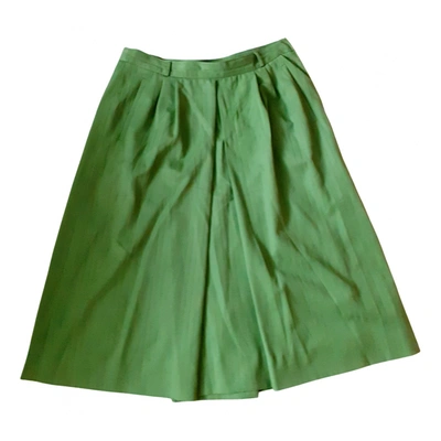 Pre-owned Les Copains Wool Mid-length Skirt In Green
