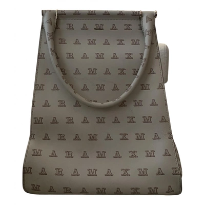 Pre-owned Max Mara Leather Tote In Beige
