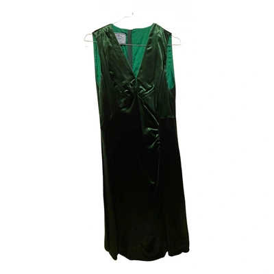 Pre-owned Prada Velvet Mid-length Dress In Green