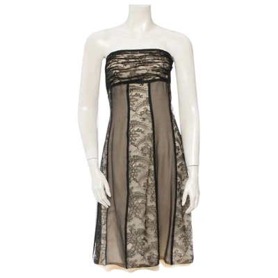 Pre-owned J Mendel Lace Mini Dress In Beige