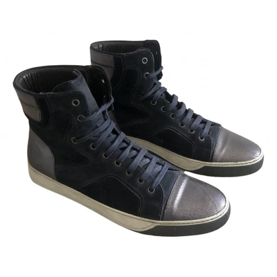 Pre-owned Lanvin High Trainers In Navy